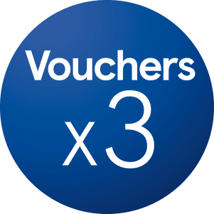Triple vouchers icon