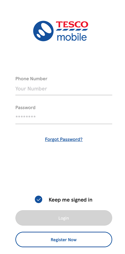 Forgot password screen example